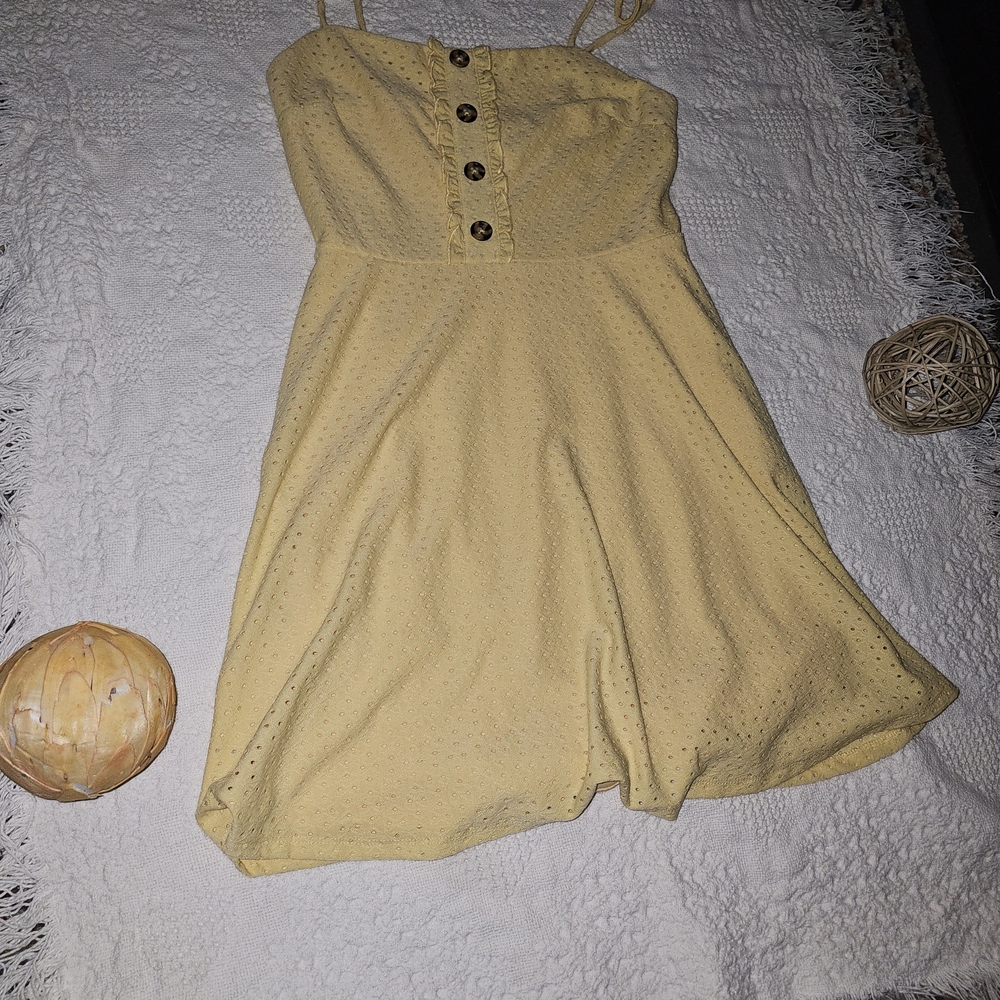 Speechless Sunny Yellow Eyelet Mini Dress - Picture 6 of 6